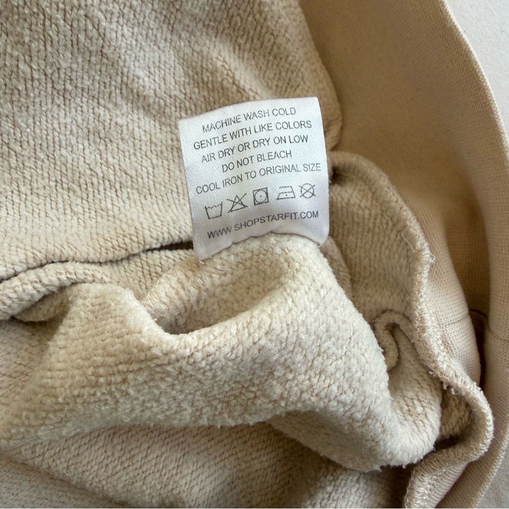 Starfit Beach Club Women’s Neutral Beige Hoodie Sweatshirt Size Medium Pullover - Picture 9 of 12